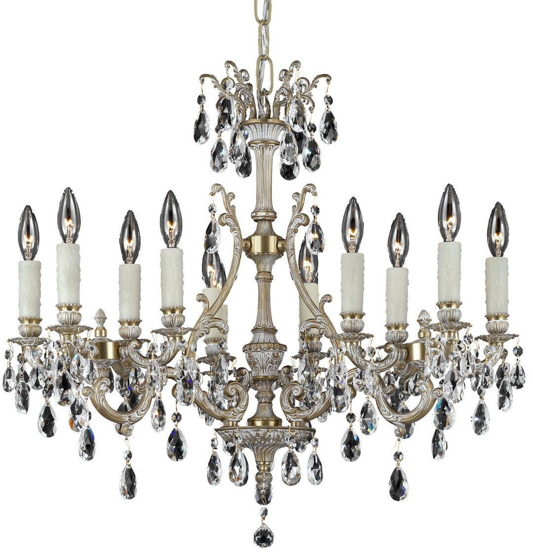 American Brass & Crystal Chateau CH9671-3-O-04G-PI Chandelier Light - Antique White Glossy
