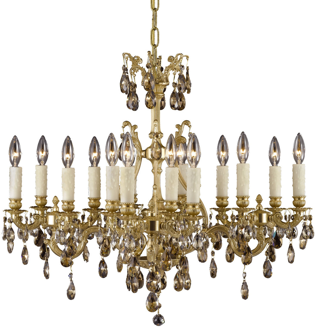 American Brass & Crystal Chateau CH9671-4-OTK-16G-PI Chandelier Light - True Brass