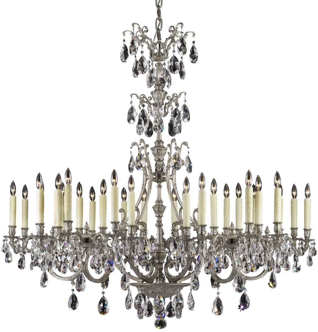 American Brass & Crystal Chateau CH9675-5-O-07G-PI Chandelier Light - Satin Nickel