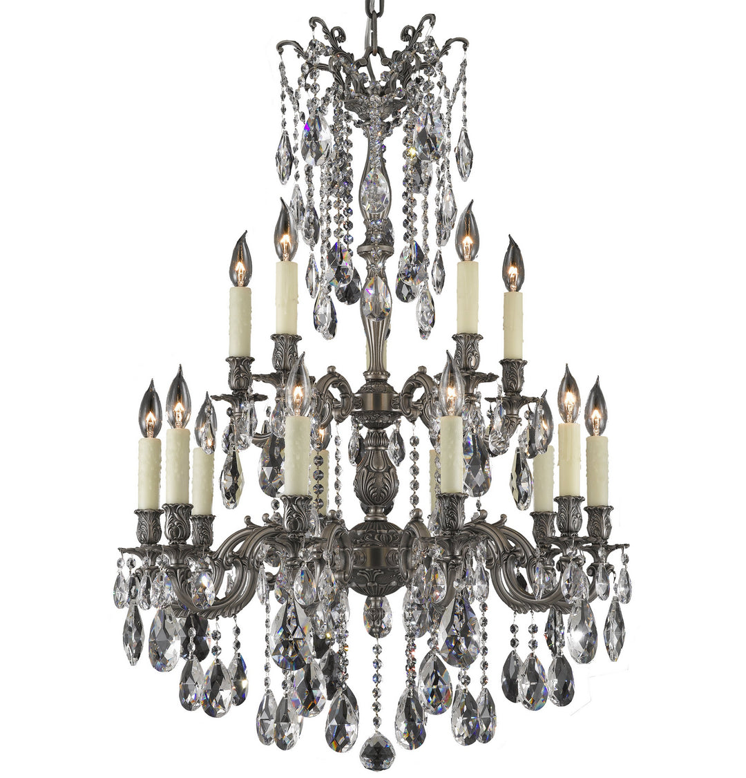 American Brass & Crystal Bellagio CH9823-O-10G-PI Chandelier Light - Antique Silver