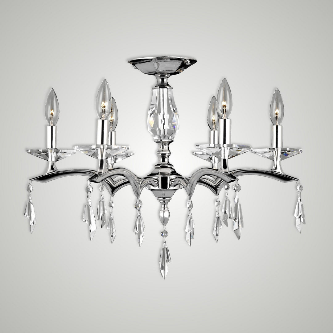 American Brass & Crystal Kaya FM5523-G-38G-ST Ceiling Light - Polished Nickel