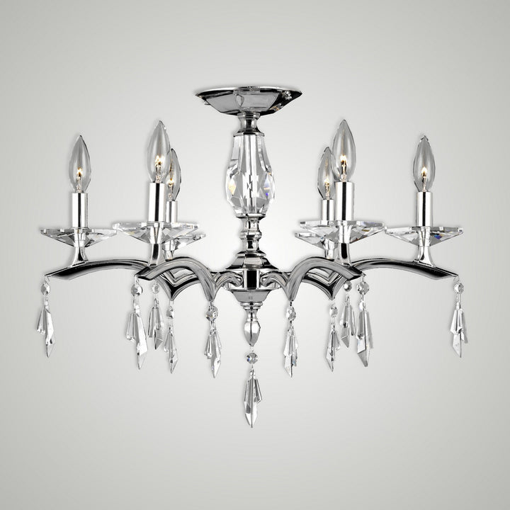 American Brass & Crystal Kaya FM5523-G-38G-ST Ceiling Light - Polished Nickel