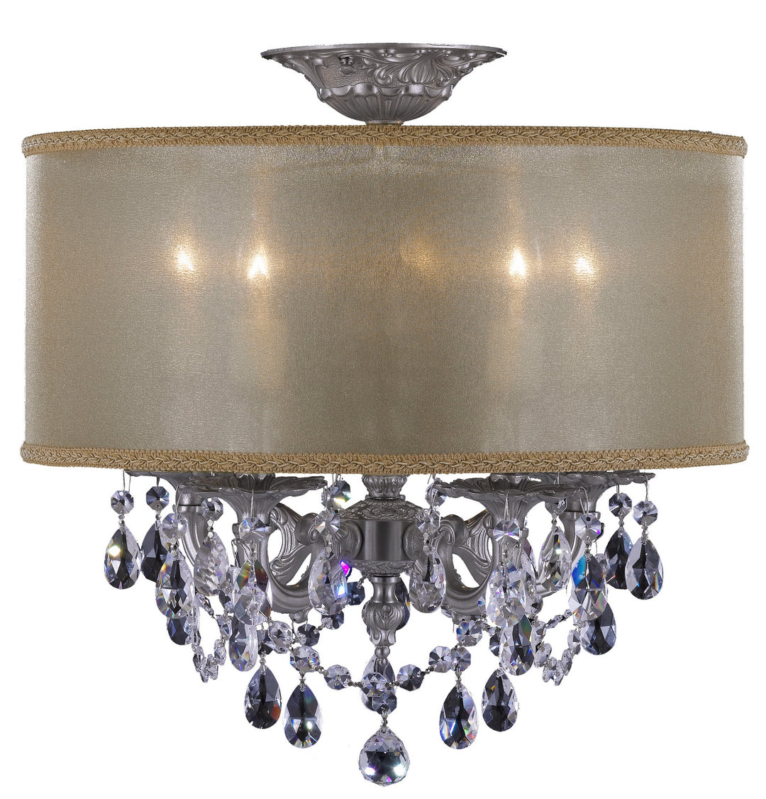 American Brass & Crystal Llydia FM6501-O-07G-PI-PG Ceiling Light - Satin Nickel