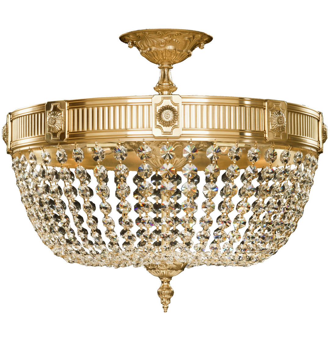 American Brass & Crystal Valencia FM8003-P-16G Ceiling Light - True Brass