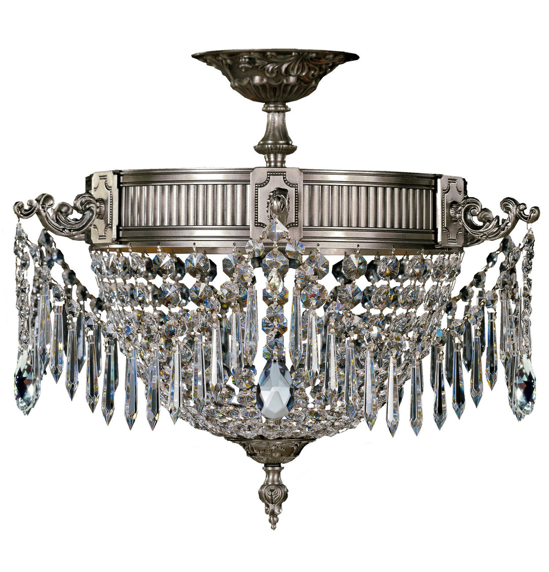American Brass & Crystal Valencia FM8011-P-10G Ceiling Light - Antique Silver