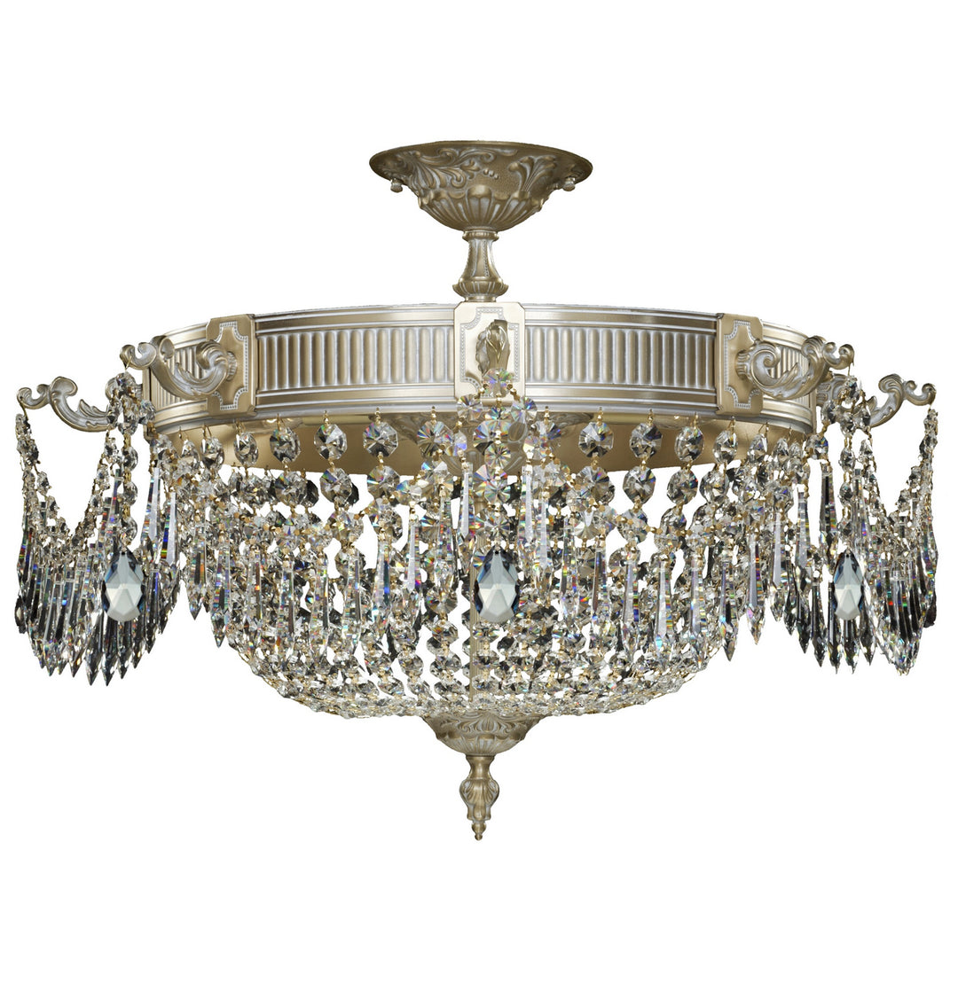 American Brass & Crystal Valencia FM8012-P-04G Ceiling Light - Antique White Glossy