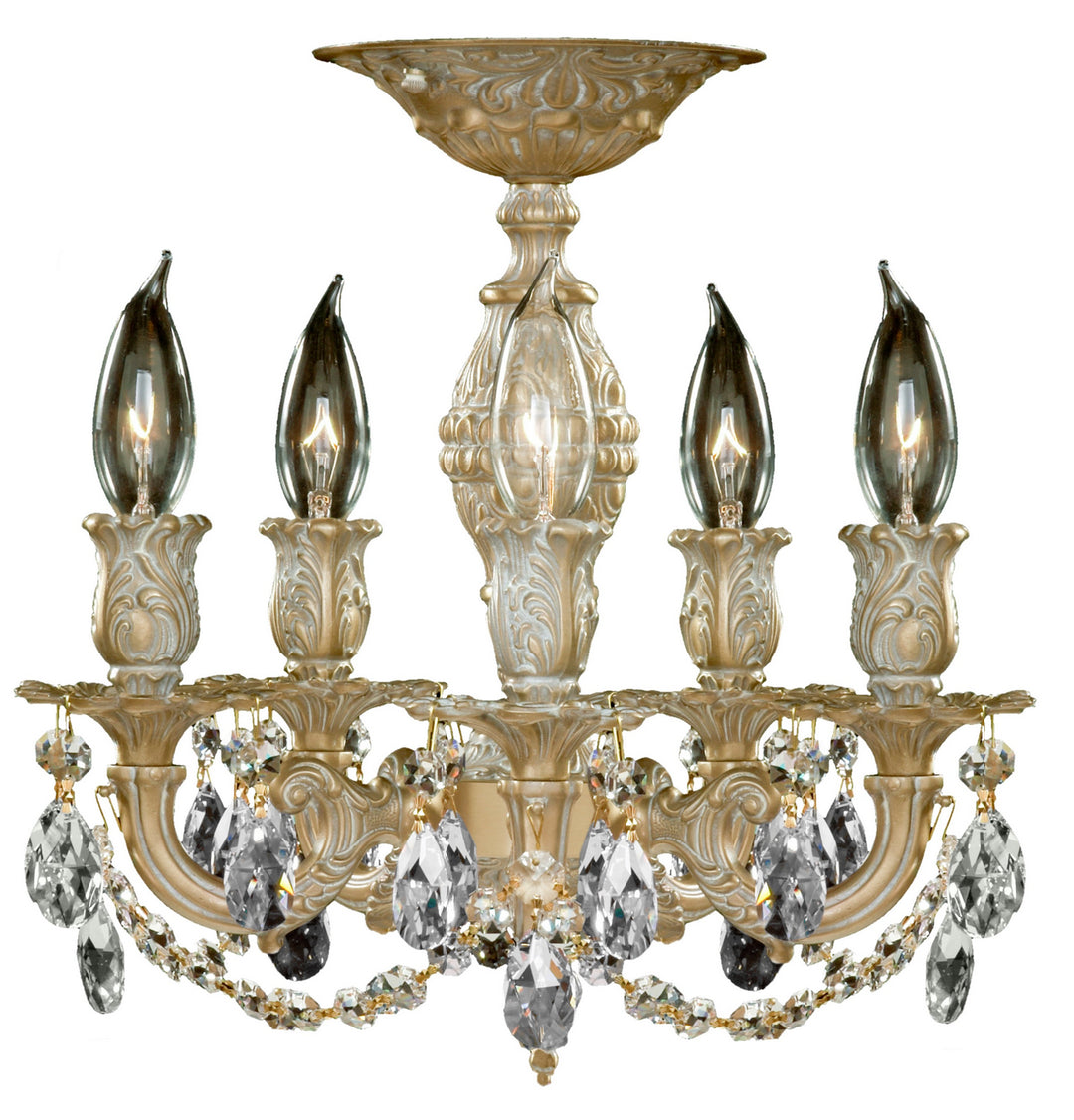 American Brass & Crystal Rosetta FM9501-O-04G Ceiling Light - Antique White Glossy
