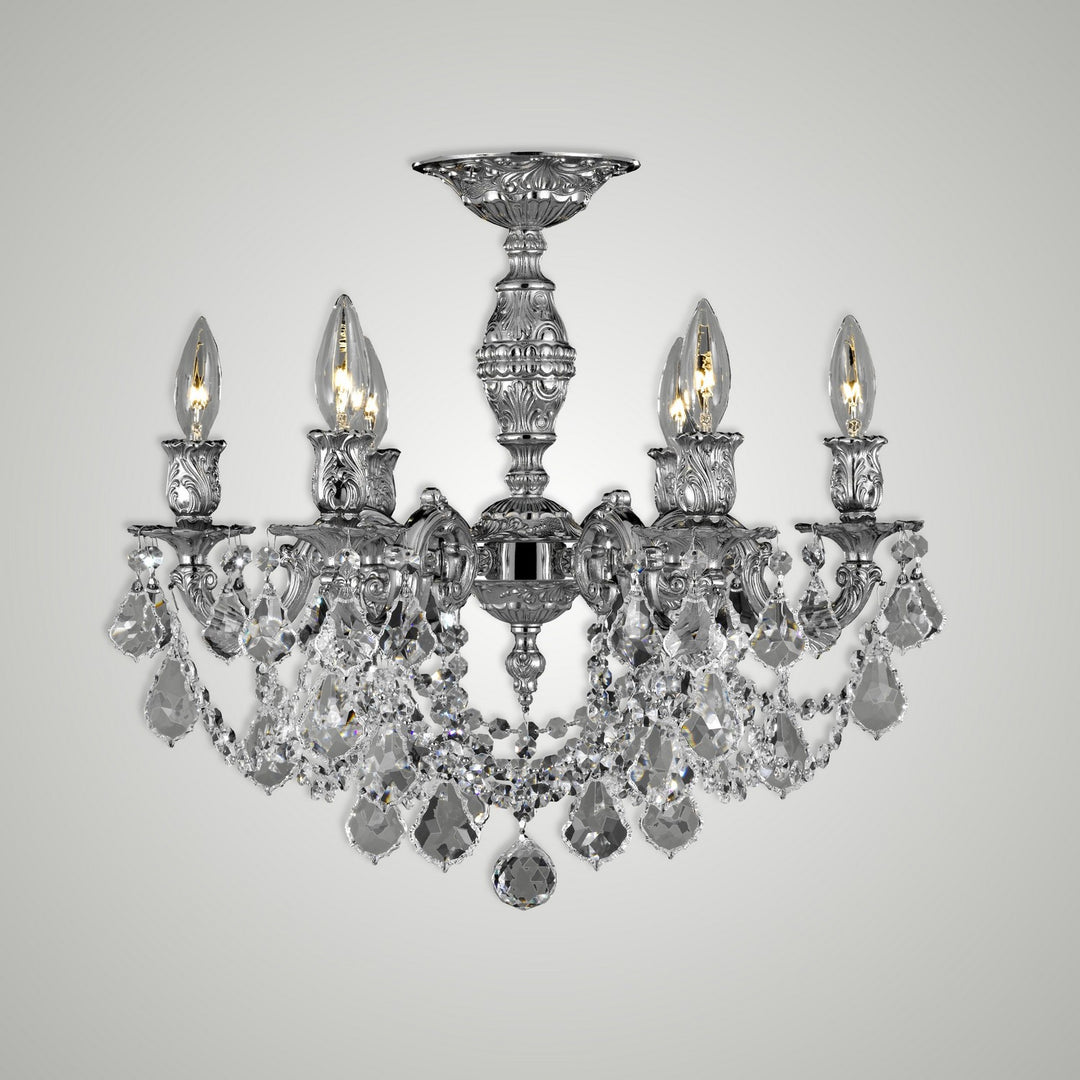 American Brass & Crystal Rosetta FM9521-A-08G Ceiling Light - Silver