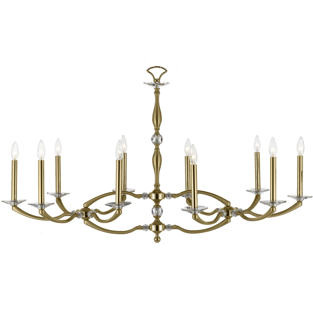 American Brass & Crystal Kensington IL5347-36G-ST Chandelier Light - Old Brass