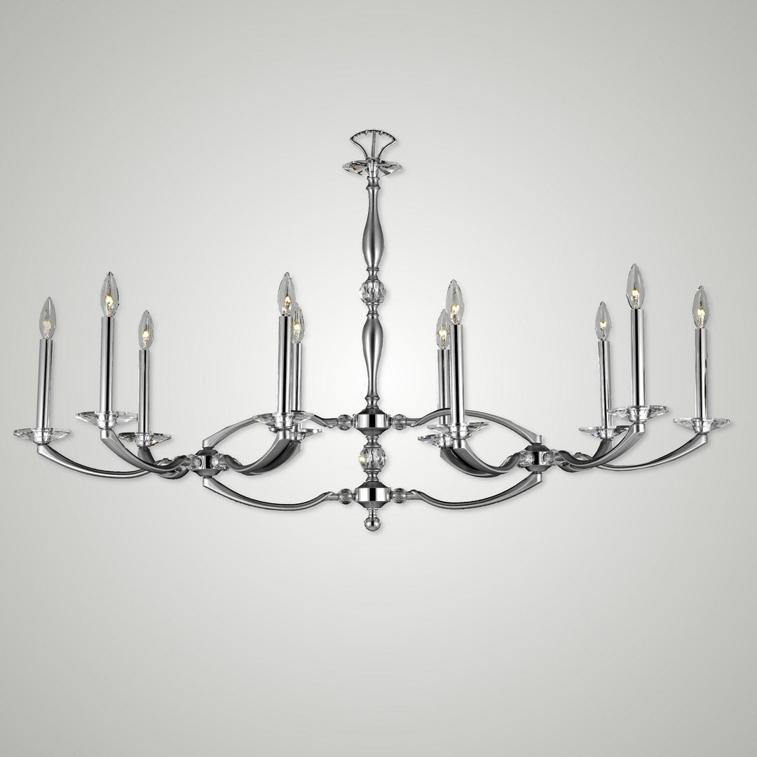 American Brass & Crystal Kensington IL5347-37G-38G-ST Chandelier Light - Pewter with Polished Nickel