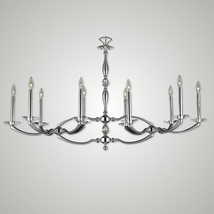 American Brass & Crystal Kensington IL5347-37G-38G-ST Chandelier Light - Pewter with Polished Nickel