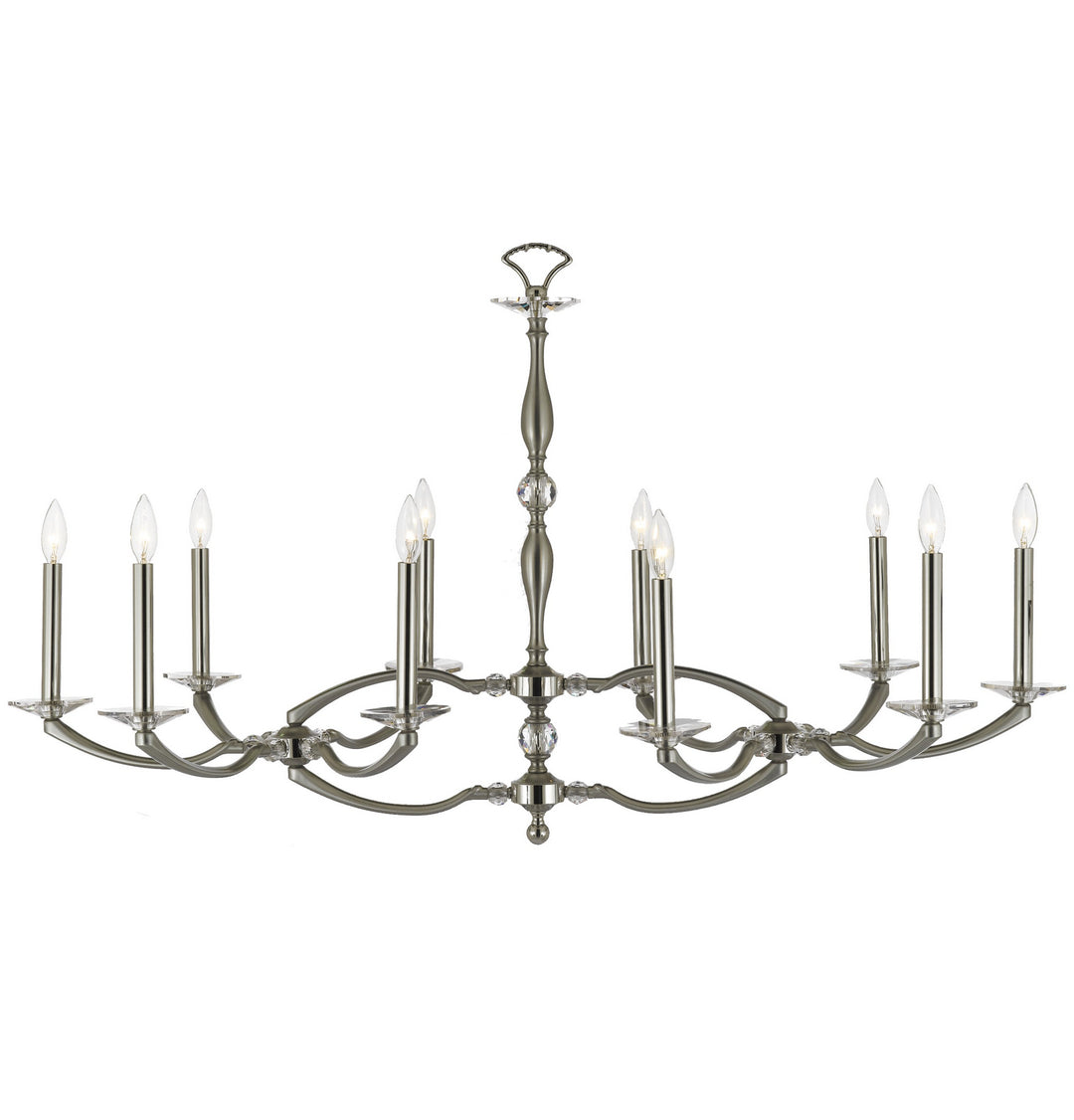 American Brass & Crystal Kensington IL5347-37G-38G-ST Chandelier Light - Pewter with Polished Nickel