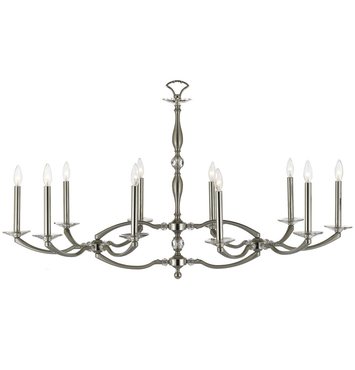 American Brass & Crystal Kensington IL5347-37G-38G-ST Chandelier Light - Pewter with Polished Nickel
