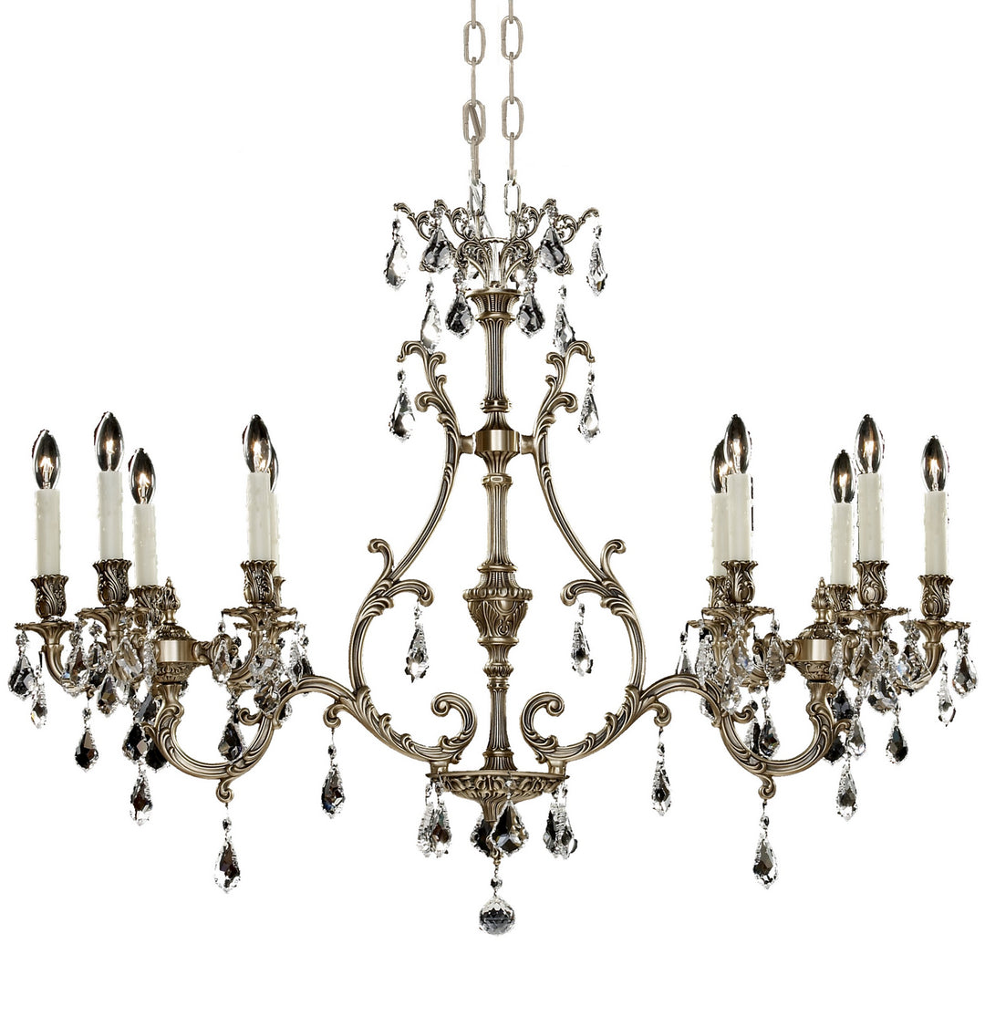 American Brass & Crystal Chateau IL9672-2-A-02G-PI Chandelier Light - Antique Black Glossy