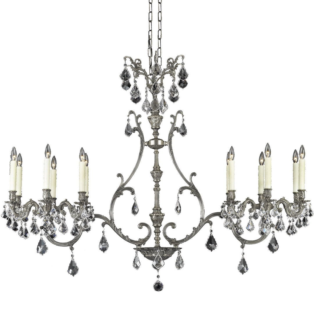 American Brass & Crystal Chateau IL9675-2-A-10G-PI Chandelier Light - Antique Silver