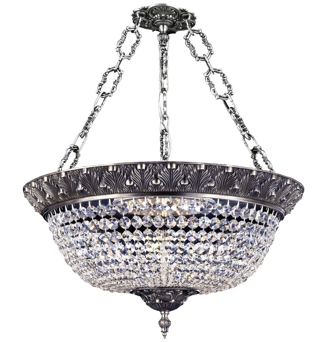 American Brass & Crystal Corinthian PD8222-P-10G Pendant Light - Antique Silver