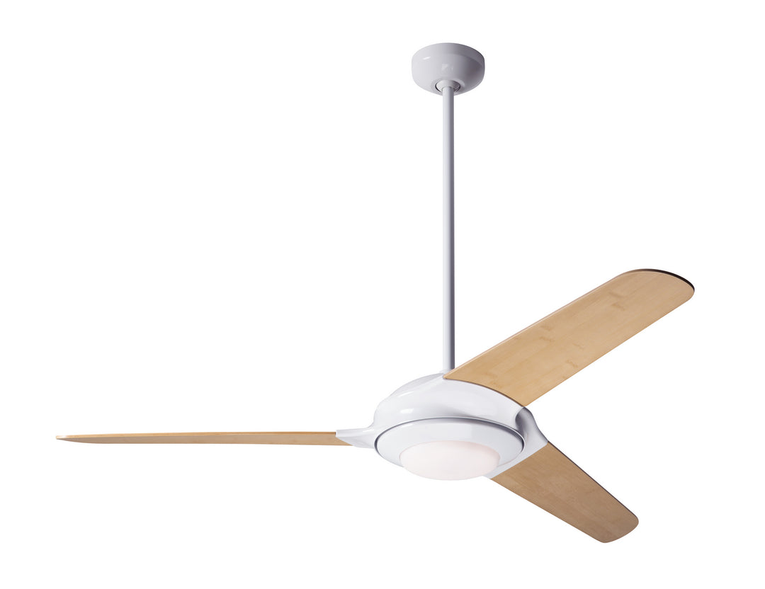 Modern Fan Company Flow FLO-GW-52-BB-372-002 Ceiling Fan 52 - Gloss White, Bamboo/