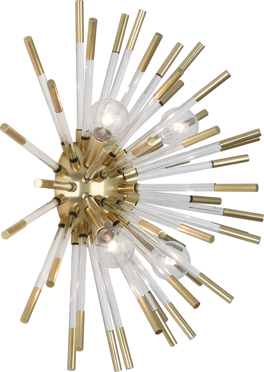 Robert Abbey Andromeda 167 Wall Sconce Light - Modern Brass w/Clear Acrylic Rods