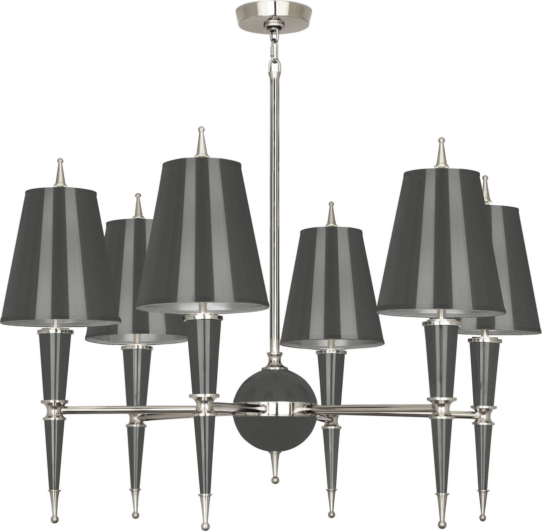 Robert Abbey Jonathan Adler Versailles A604 Chandelier Light - Ash Lacquered Paint w/Polished Nickel