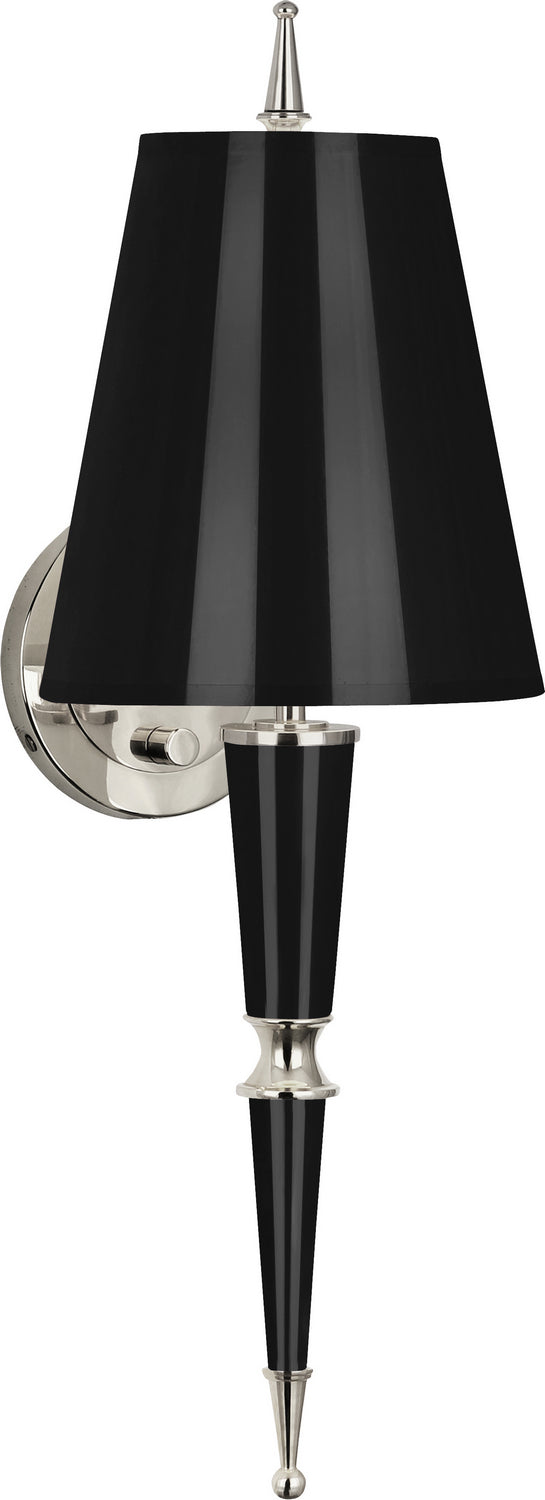 Robert Abbey Jonathan Adler Versailles B603 Wall Sconce Light - Black Lacquered Paint w/Polished Nickel