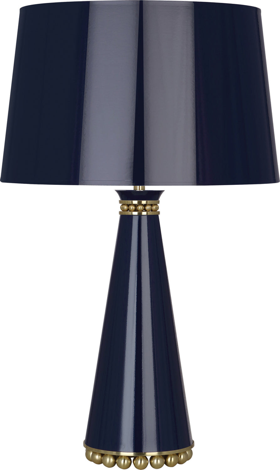 Robert Abbey Lighting MB44 Pearl Lamp Midnight Blue Lacquered Paint W/Modern Brass