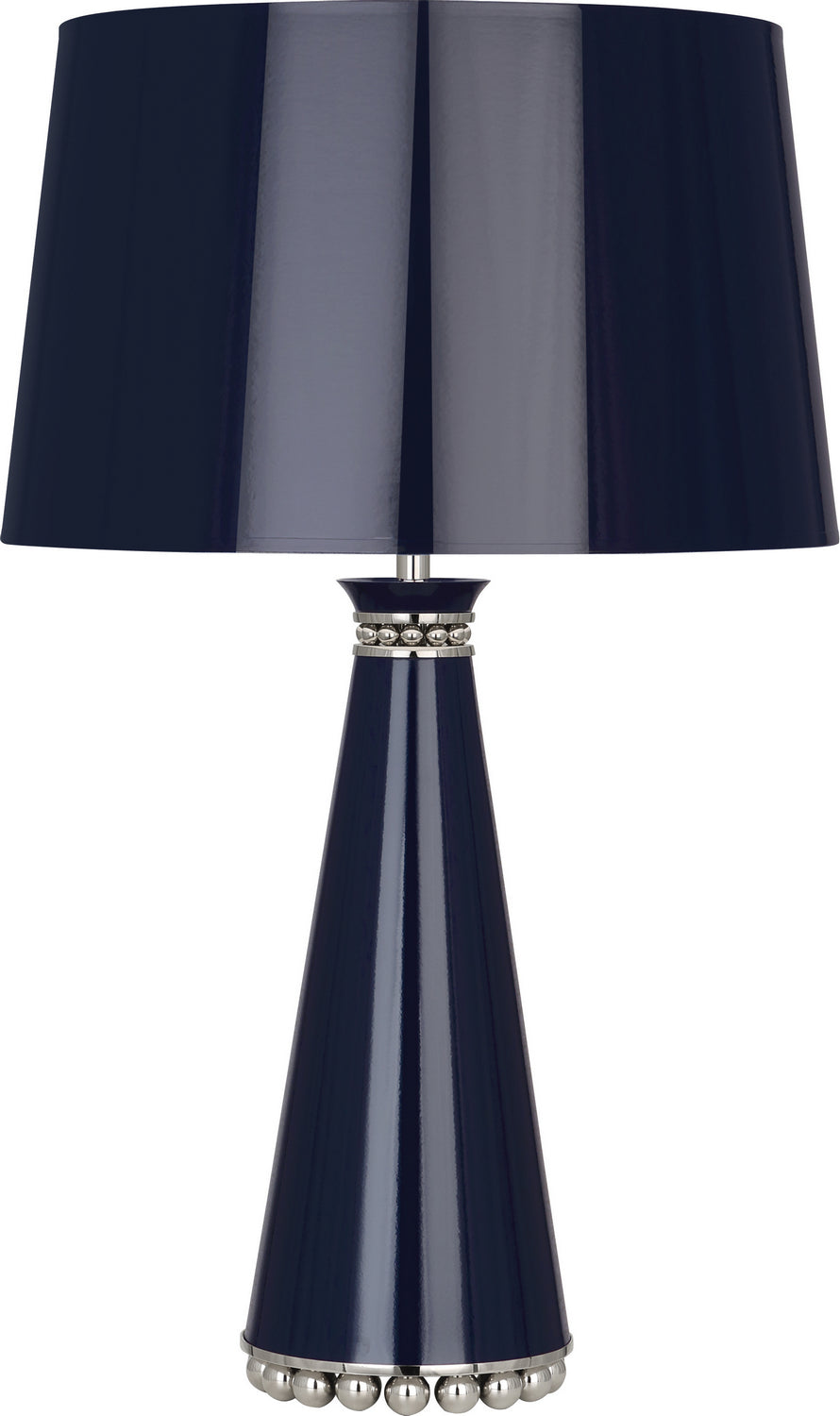 Robert Abbey Lighting MB45 Pearl Lamp Midnight Blue Lacquered Paint W/Polished Nickel