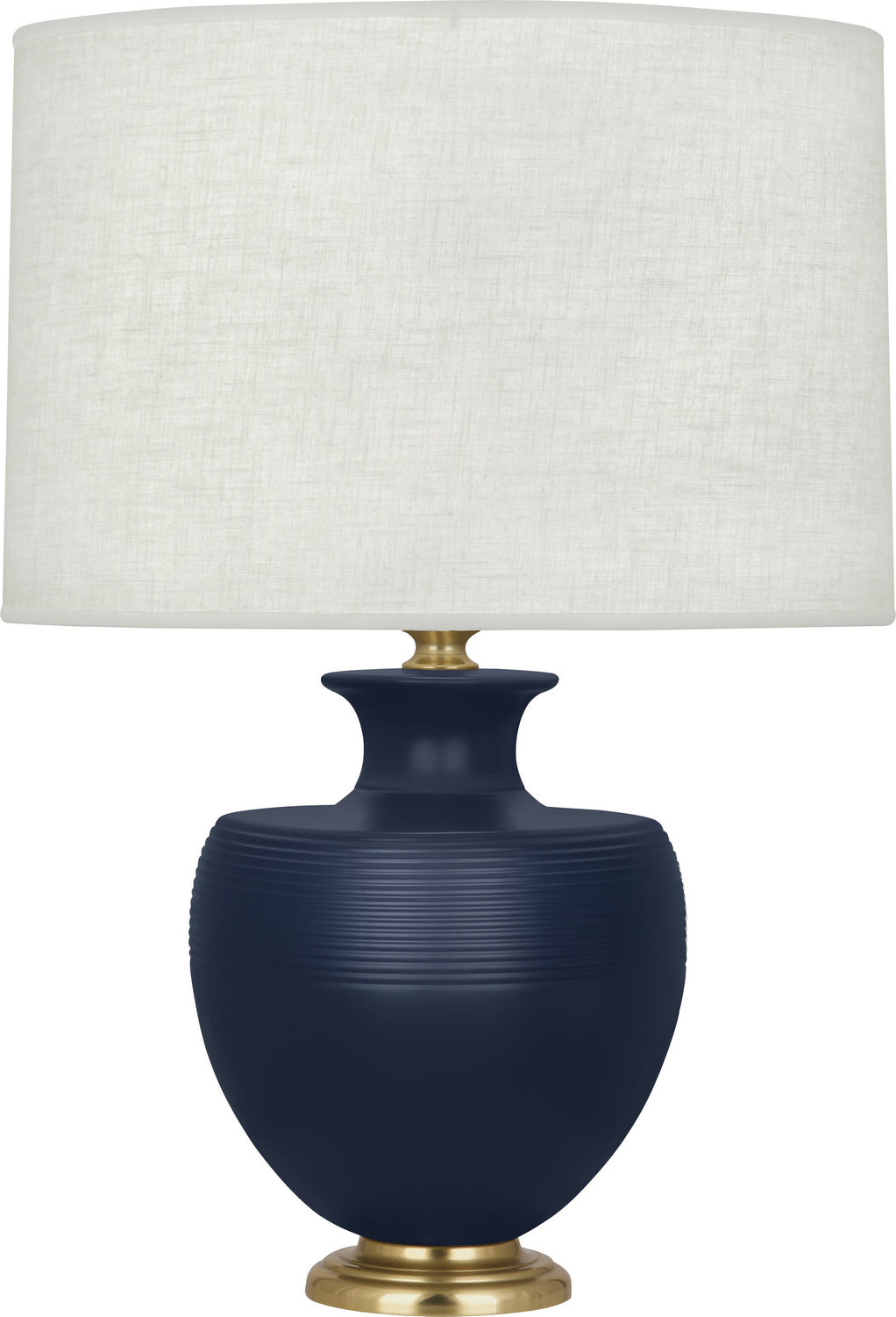 Robert Abbey Lighting MMB21 Michael Berman Atlas Lamp Matte Midnght Blue W/Modern Brass