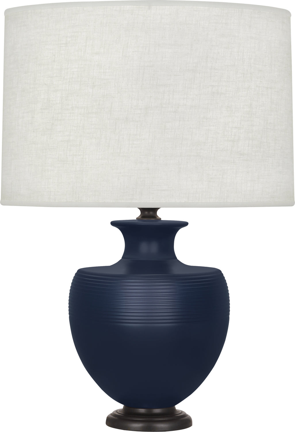 Robert Abbey Lighting MMB22 Michael Berman Atlas Lamp Matte Midnight Blue Glazed And Deep Patina Bronze