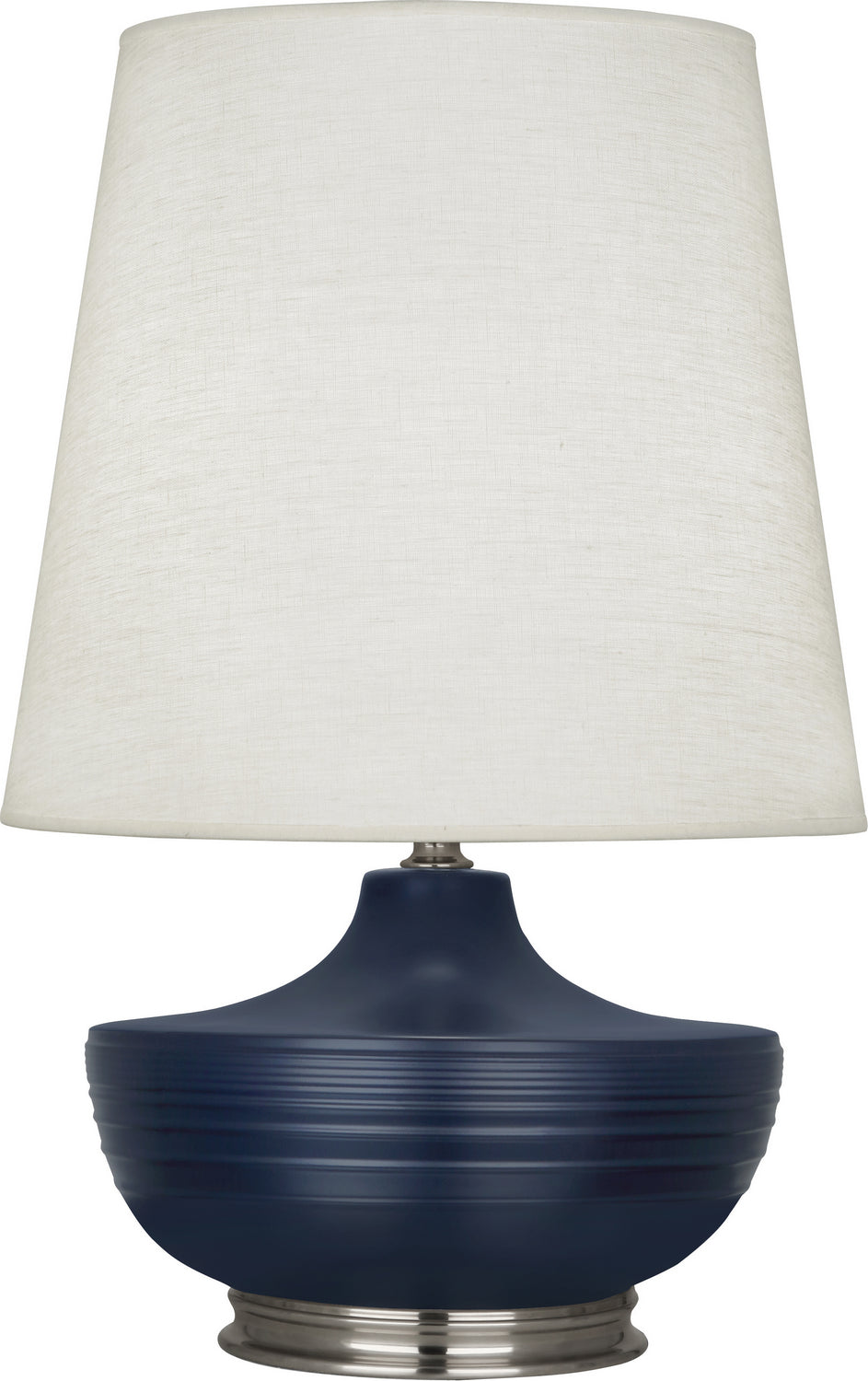 Robert Abbey Lighting MMB23 Michael Berman Nolan Lamp Matte Midnight Blue Glazed And Dark Antique Nickel