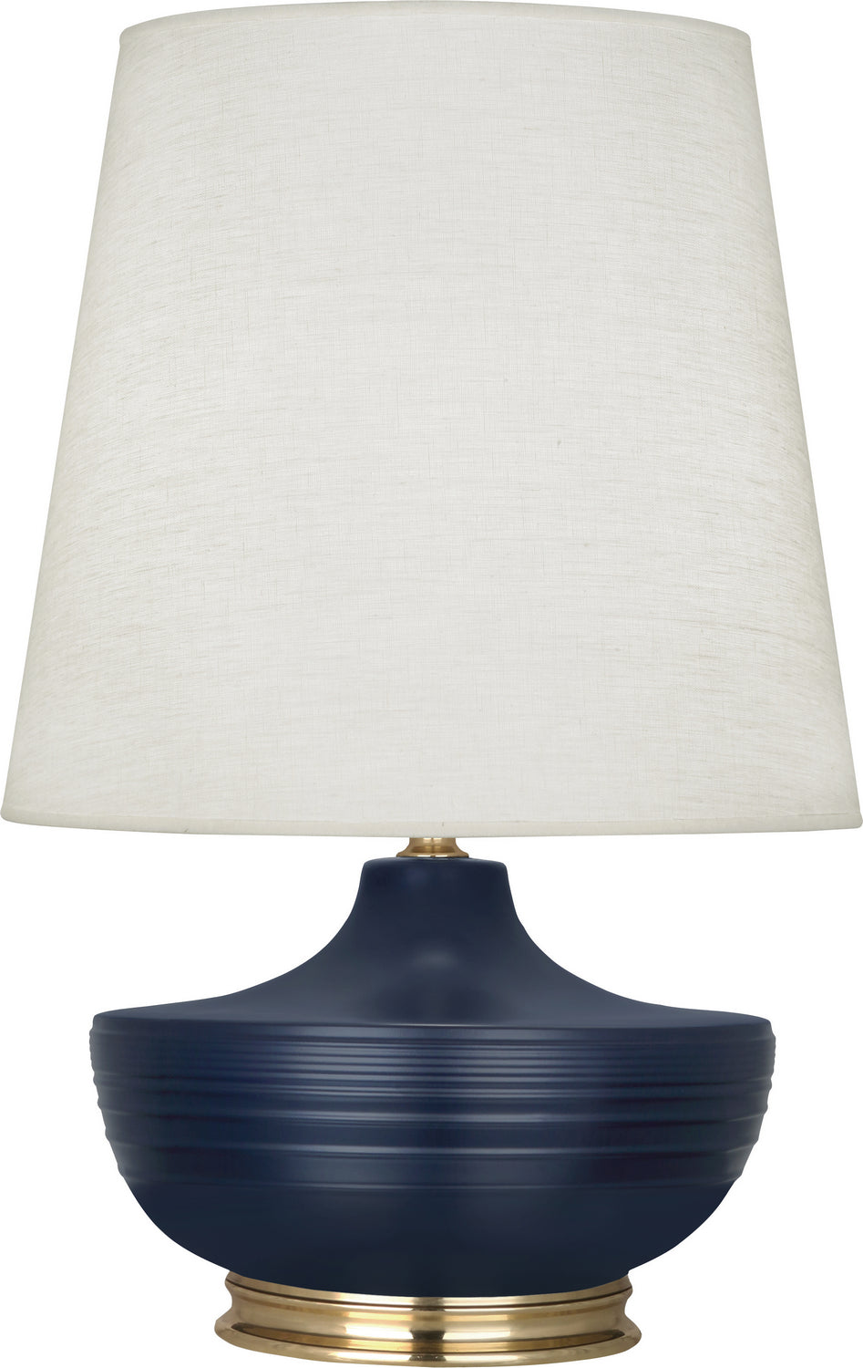 Robert Abbey Lighting MMB24 Michael Berman Nolan Lamp Matte Midnight Blue Glazed And Modern Brass