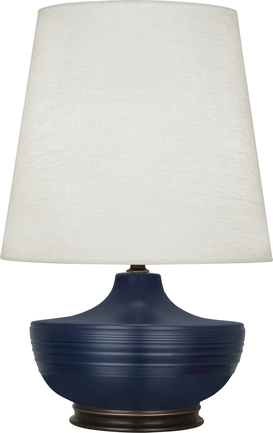 Robert Abbey Lighting MMB25 Michael Berman Nolan Lamp Matte Midnight Blue Glazed And Deep Patina Bronze