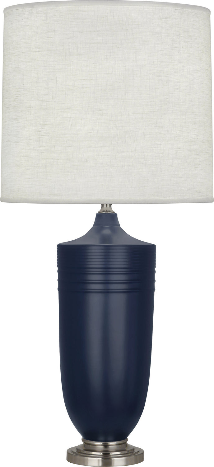 Robert Abbey Lighting MMB26 Michael Berman Hadrian Lamp Matte Midnight Blue Glazed W/Dark Antique Nickel