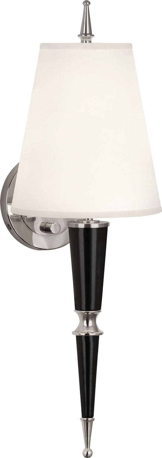 Robert Abbey Jonathan Adler Versailles B603X Wall Sconce Light - Black Lacquered Paint w/Polished Nickel