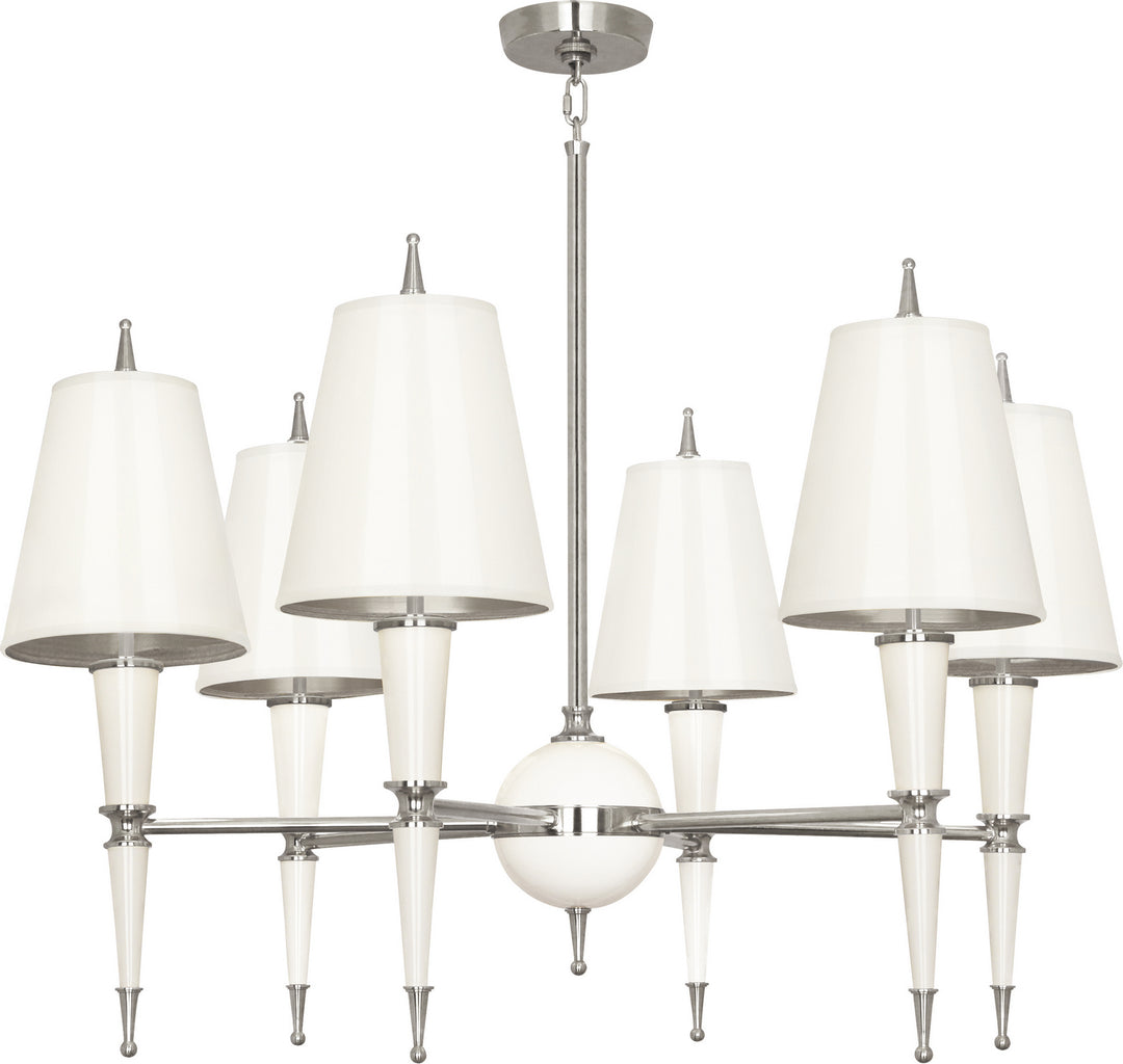 Robert Abbey Jonathan Adler Versailles W604 Chandelier Light - Lily Lacquered Paint w/Polished Nickel