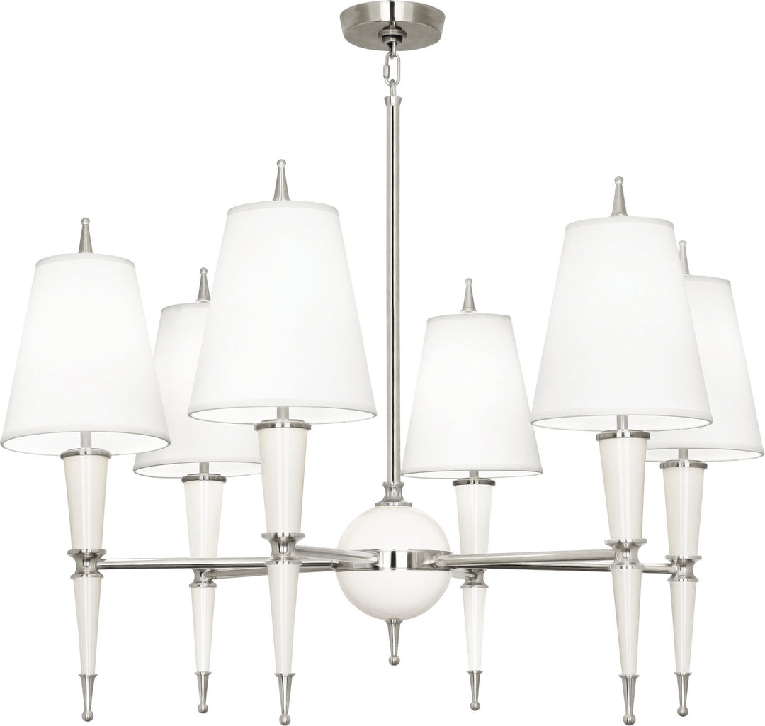 Robert Abbey Jonathan Adler Versailles W604X Chandelier Light - Lily Lacquered Paint w/Polished Nickel