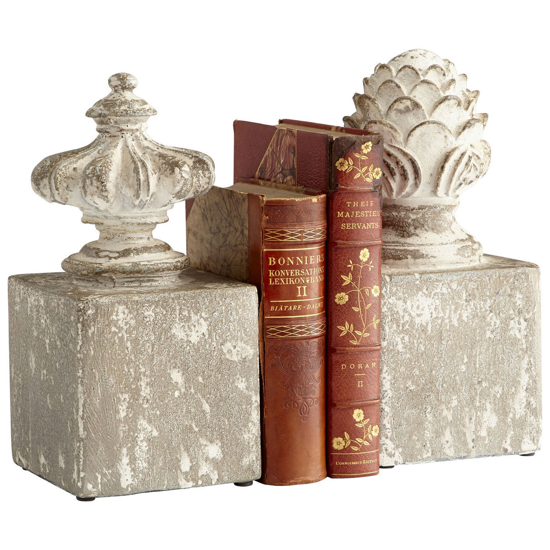 Cyan 08691 Bookends - Antique White