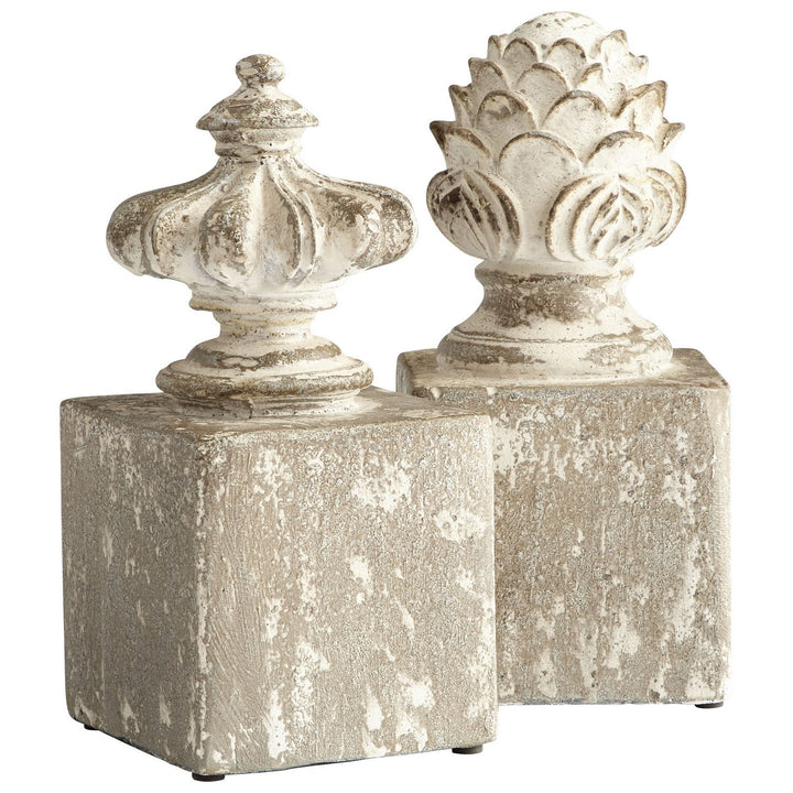 Cyan 08691 Bookends - Antique White
