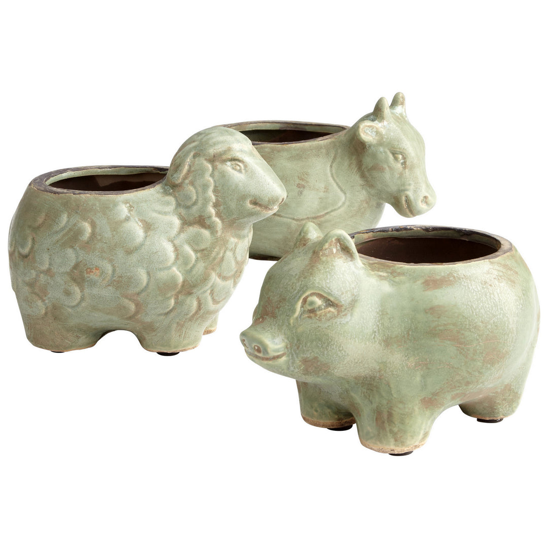 Cyan 08763 Vases & Planters - Green Glaze