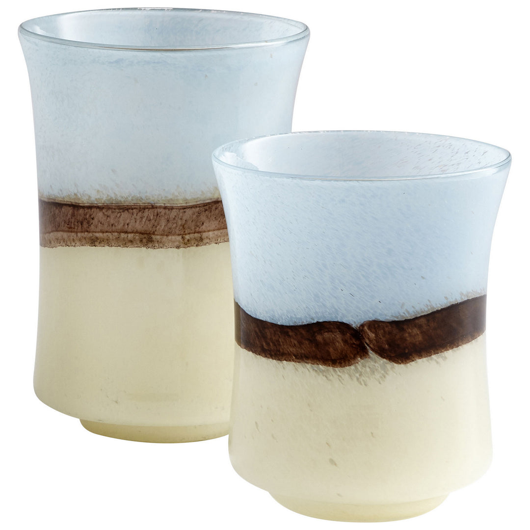 Cyan 08811 Vases & Planters - Brown And Ivory