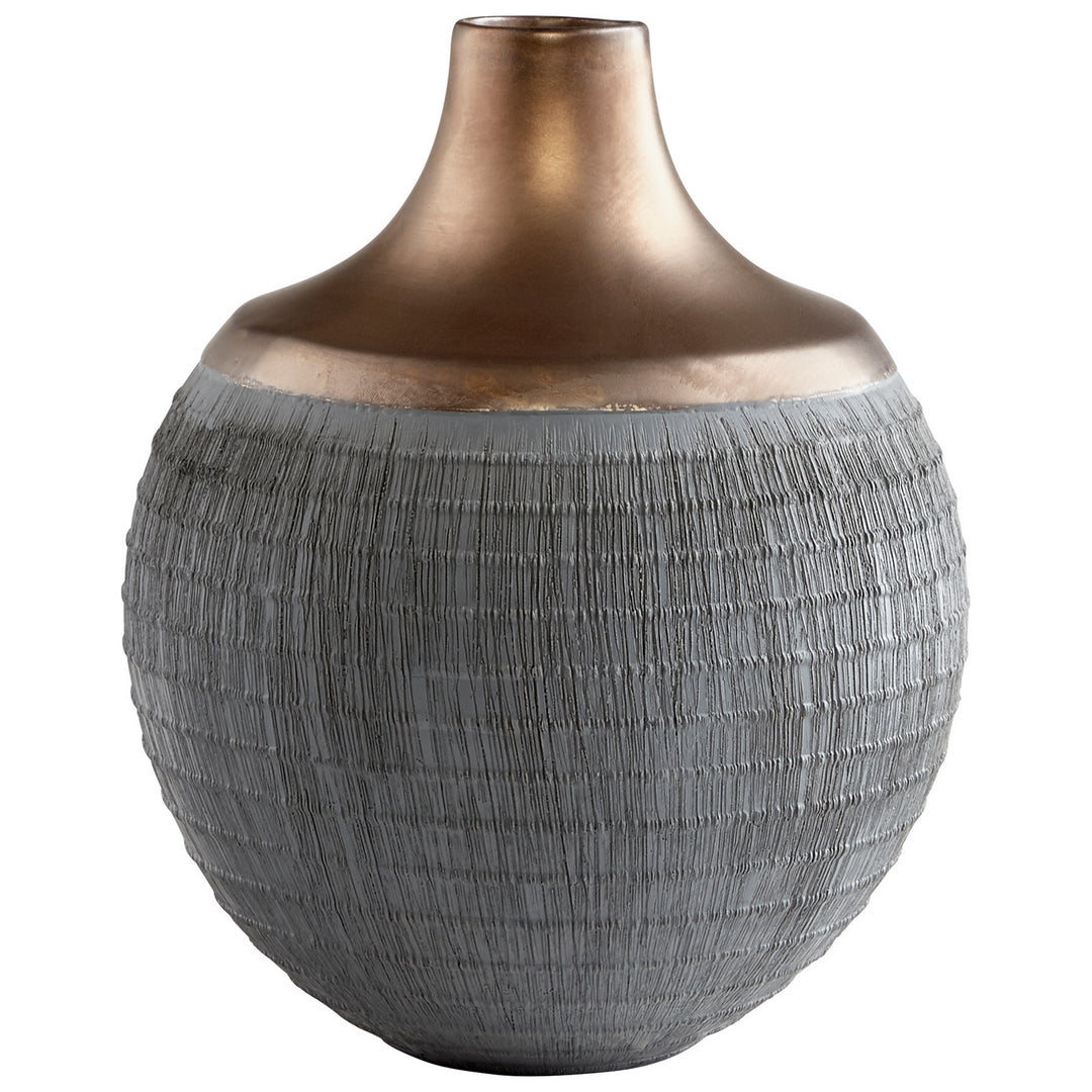 Cyan 09005 Vases & Planters - Charcoal Grey And Bronze