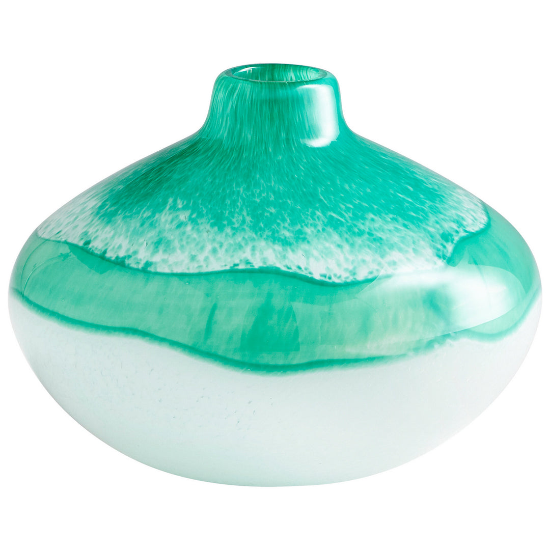 Cyan 09519 Vases & Planters - Turquoise/White