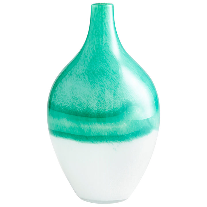Cyan 09521 Vases & Planters - Turquoise/White