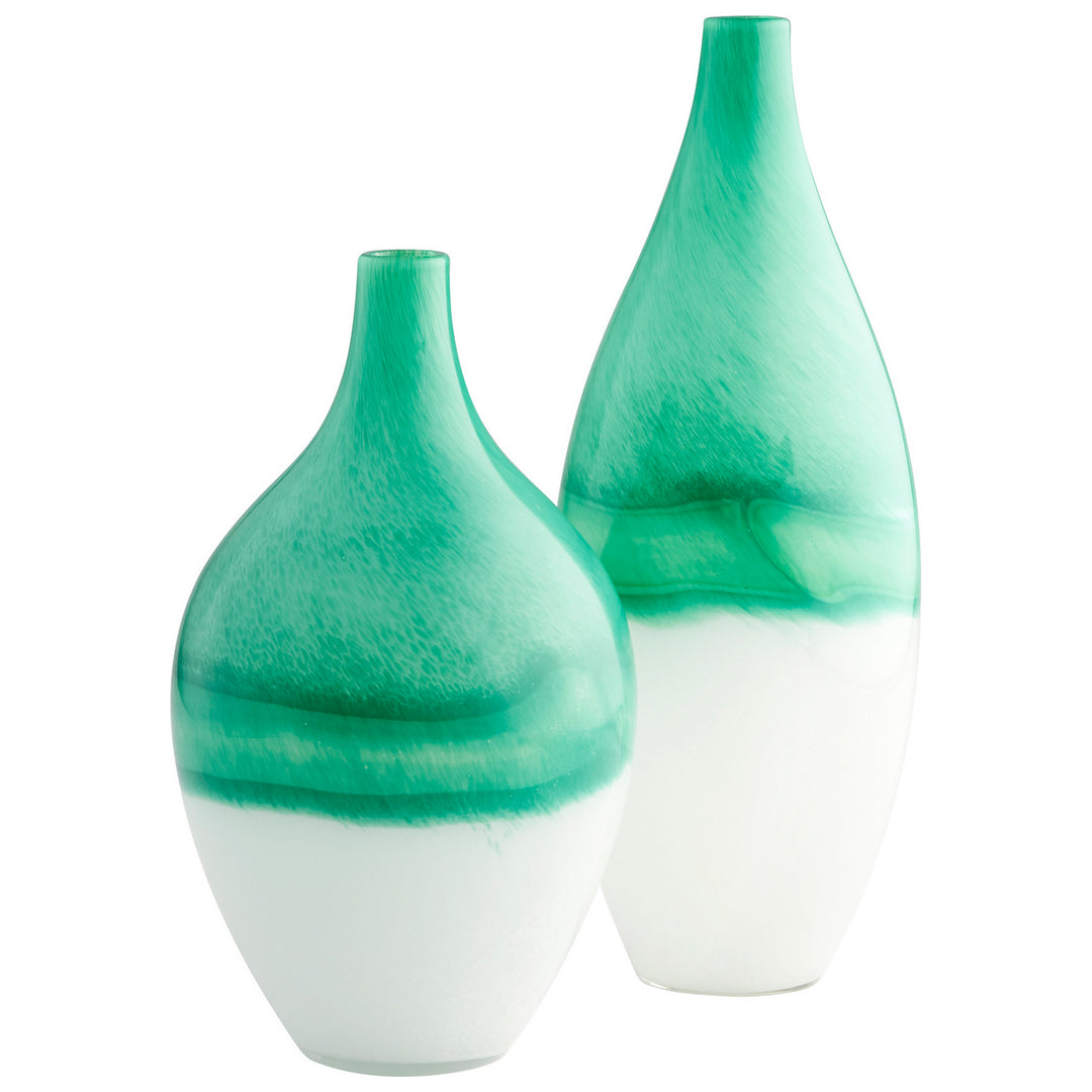 Cyan 09522 Vases & Planters - Turquoise/White