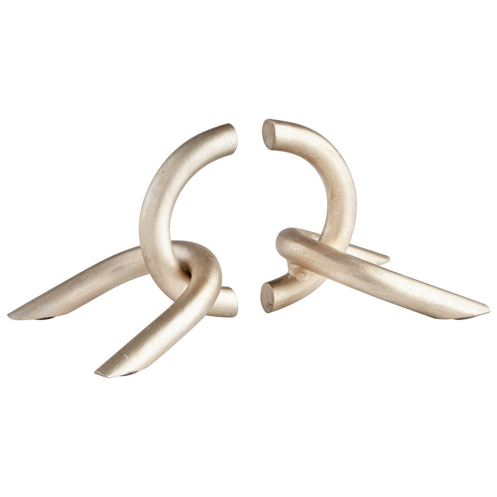 Cyan 09581 Bookends - Antique Silver Leaf