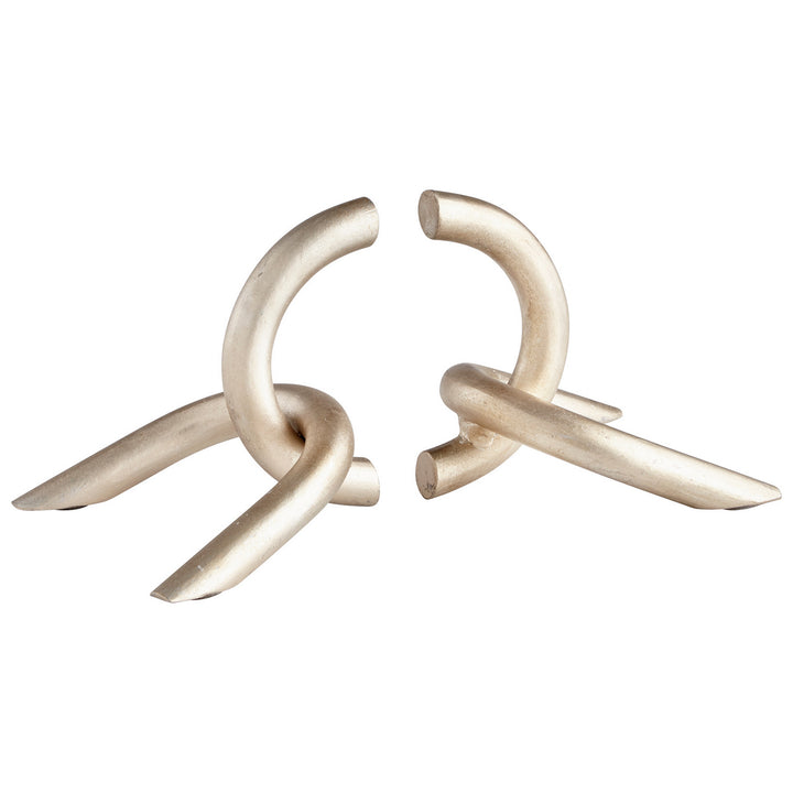 Cyan 09581 Bookends - Antique Silver Leaf