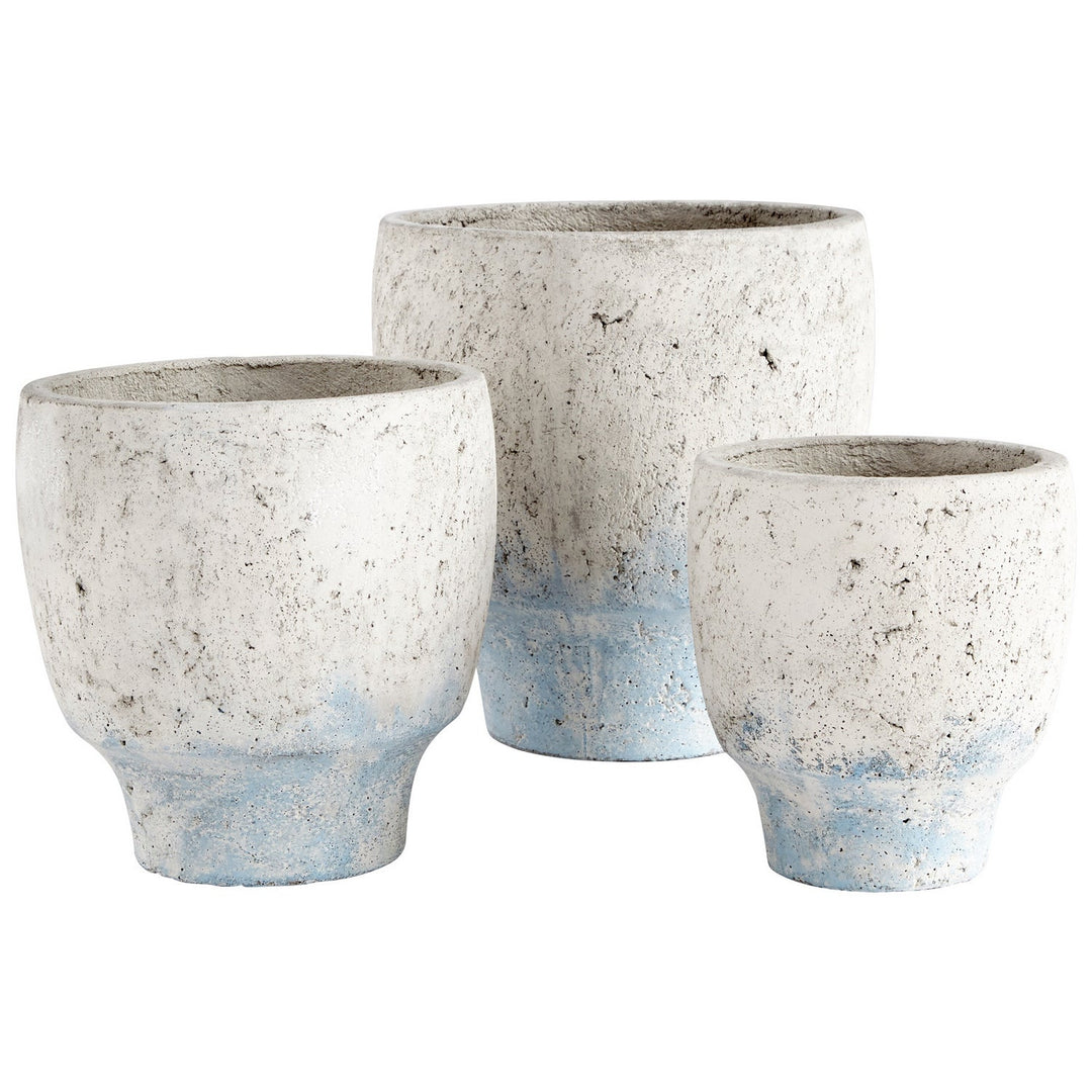 Cyan 09609 Vases & Planters - Antique White Blue Accents