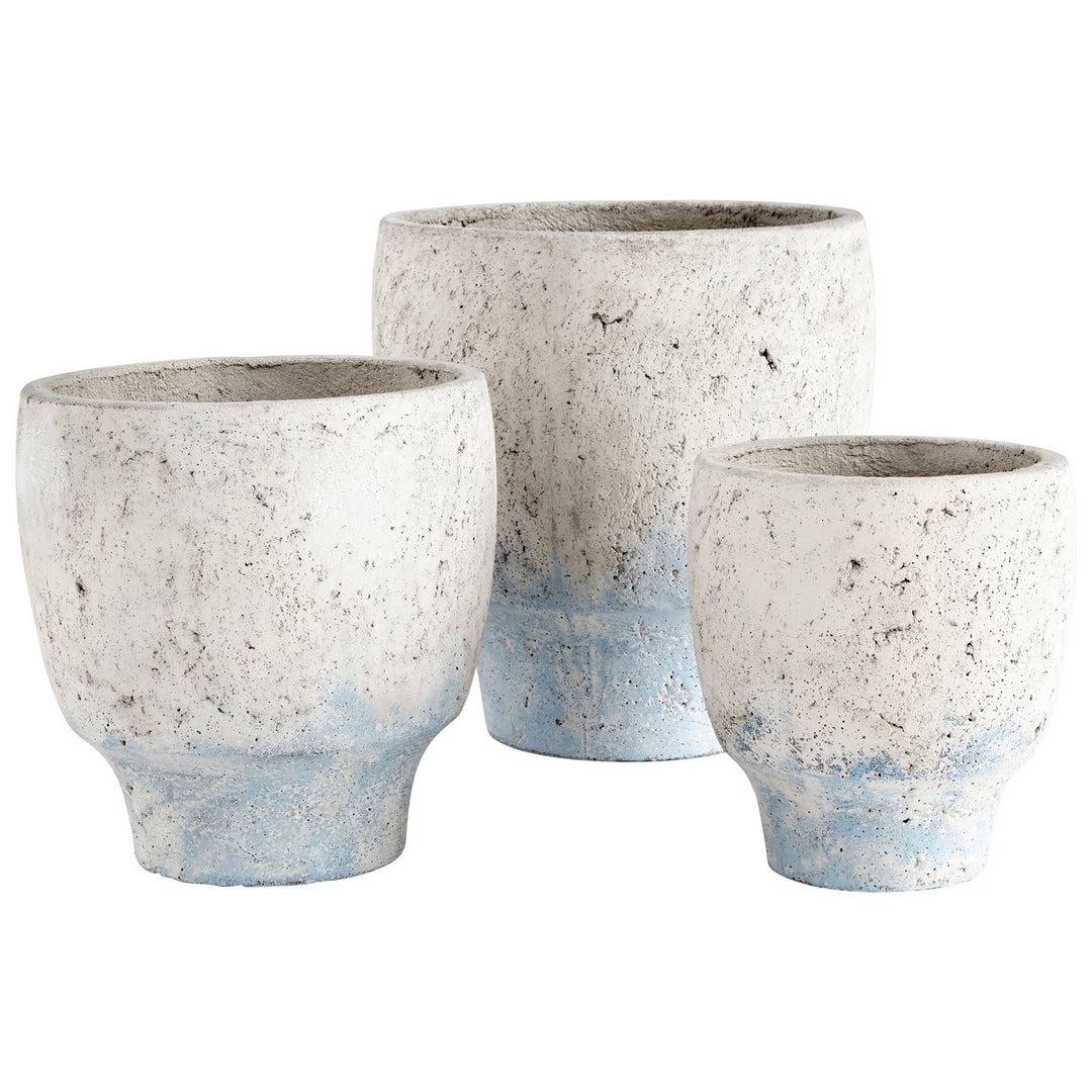 Cyan 09609 Vases & Planters - Antique White Blue Accents
