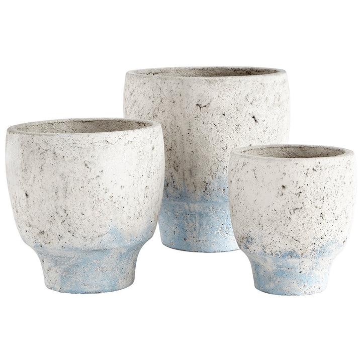 Cyan 09609 Vases & Planters - Antique White Blue Accents