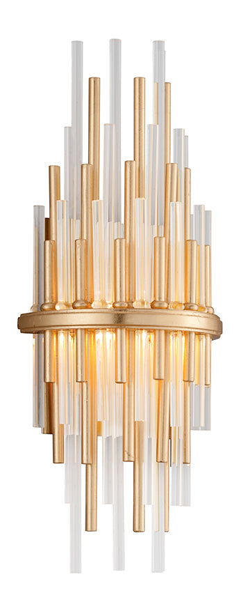 Corbett Theory 238-11 Wall Sconce Light - Gold Leaf W Polished Stainless