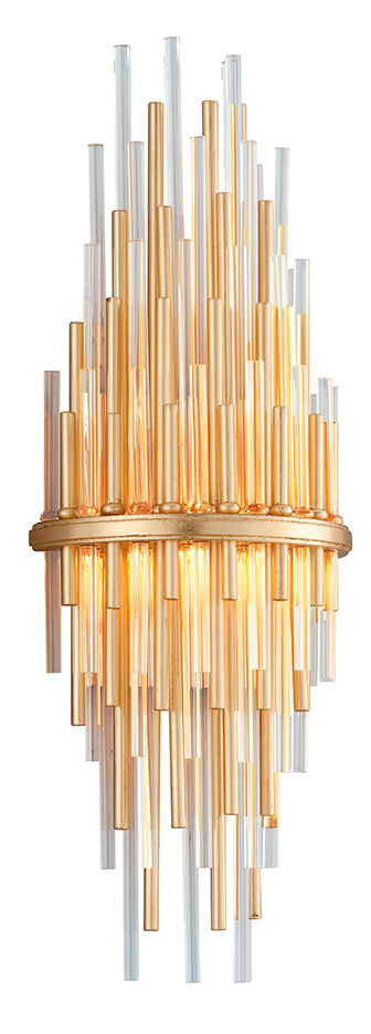 Corbett Theory 238-12-GL/SS Wall Sconce Light - Gold Leaf W Polished Stainless